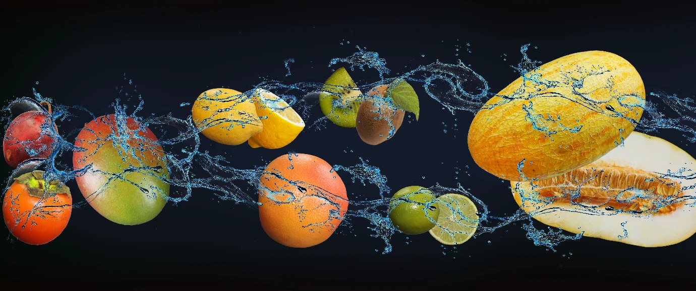 rayos gamma frutas frescas